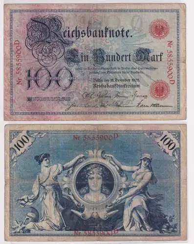 Banknote Kaiserreich 100 Mark 18. Dezember 1905 (131152)