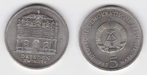 DDR Gedenk Münze 5 Mark Dresden Zwinger 1985 Stempelglanz (140858)