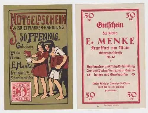 50 Pfennig Banknote Notgeld Stadt Frankfurt am Main E. Menke (140029)