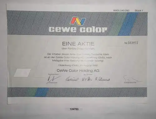 50 Mark Aktie CEWE Color Holding AG Oldenburg August 1992 (124783)