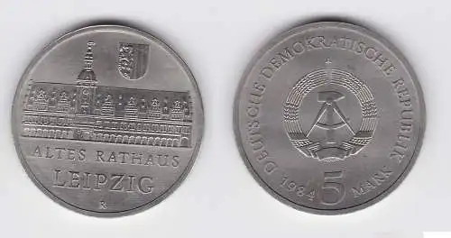 DDR Gedenk Münze 5 Mark Leipzig Thomaskirche 1984 Stempelglanz (120696)