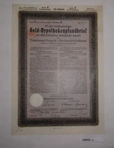 200 Goldmark Pfandbrief Mitteldeutsche Bodenkredit-Anstalt Greiz 1930 (129023)