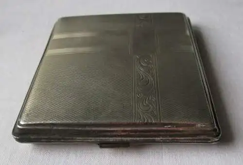 Zigarettenetui Schachtel versilbert Jugendstil mit Ranken Ornamenten (134812)