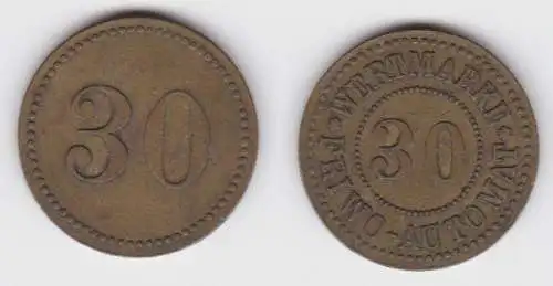 alte Messing Münze Wertmarke 30 Pfennig FRIWO Automat um 1920 (140909)