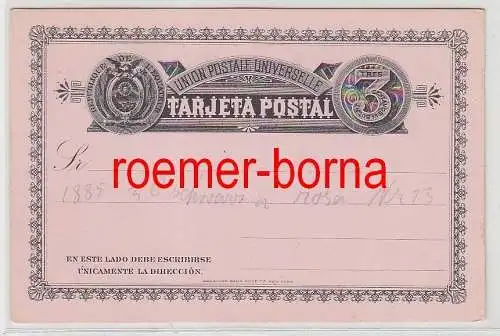 74047 seltene Ganzsachen Postkarte Ecuador 3 Centavos Schwarz Rosa 1885
