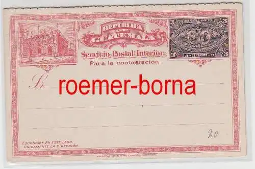 74947 seltene Ganzsachen Antwort Postkarte Guatemala 3 Centavos 1897