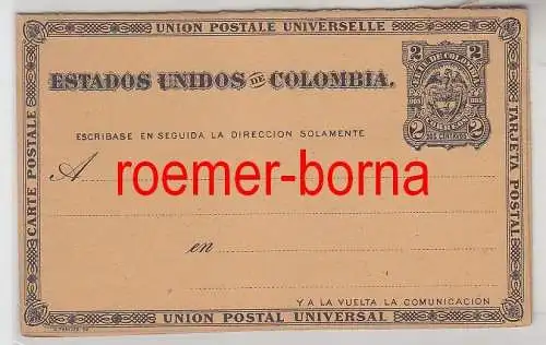 63838 seltene Ganzsachen Antwort Postkarte Kolumbien Colombia 2 Centavos um 1900