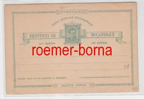 75288 seltene Ganzsachen Postkarte Mocambique Mosambik 30 Reis grün vor 1900