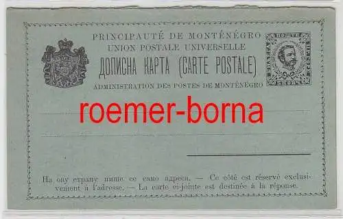 75821 seltene Ganzsachen Antwort Antwort Montenegro 5 Nkr. vor 1900