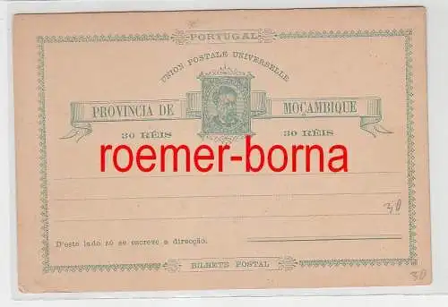 75152 seltene Ganzsachen Postkarte Mocambique Mosambik 30 Reis grün vor 1900