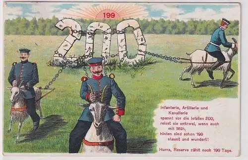 35805 Militär Reservistika AK Hurra Reserve zählt noch 199 Tage 1914
