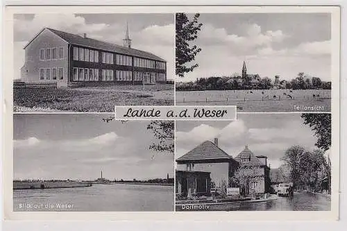 20350 AK Lahde an der Weser - Neue Schule, Dorfmotiv und Teilansicht 1967
