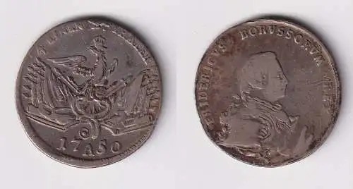 1/4 Taler Silber Münze Preussen Firedrich II 1750 A f.ss (120687)