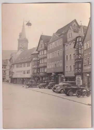 52761 Foto Ak Wertheim Straßenansicht mit Fachwerk-Häusern und Autos um 1930