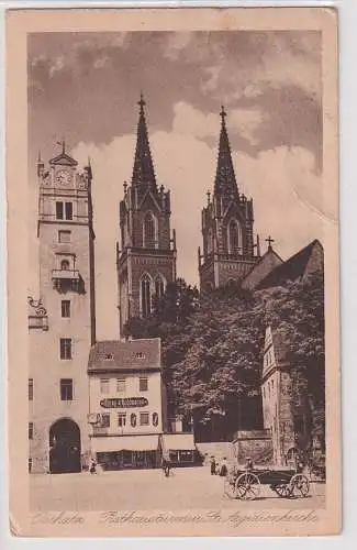 06819 AK Oschatz - Rathausturm und St. Aegidienkirche, Bahnpost 1923