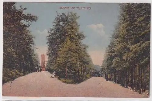 30366 AK Barmen - Am Töllerturm, Straßenansicht mit Waldpartie 1922