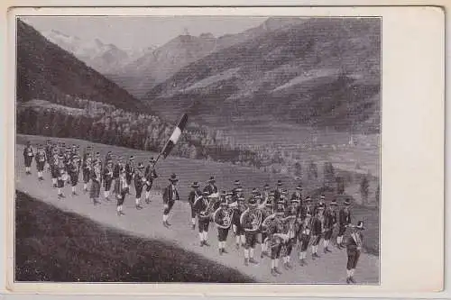 42093 Ak Mieders Stubaital Tirol Schützenkompagnie mit Musik 1929