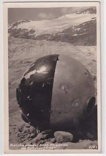 19695 Foto Ak Ballongondel Prof. Piccards am Gurgler Ferner Gletscher um 1930
