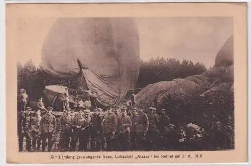 59658 Ak Zur Landung gezwungenes franz. Luftschiff "Alsace" bei Rethel 2.10.1915