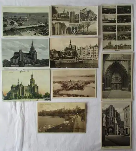 84219 10 AK Stralsund - Semmlower Tor, Nikolaikirche, Knieperteich, Rügendamm