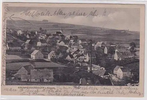 68782 AK Krumhermersdorf im Erzgebirge - Ortsansicht Luftaufnahme 1923