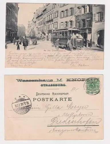 43681 Ak Strassburg Strasbourg An den Gewerbslauben mit Strassenbahn 1899