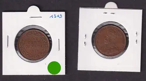 1 Cent Kupfer Münze Kanada Canada 1919 (159294)