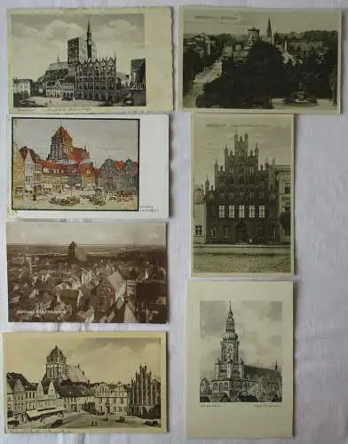 67514 7 AK Greifswald - Dom St. Nicolai, Wilhelmplatz, Markt, Nikolaikirche