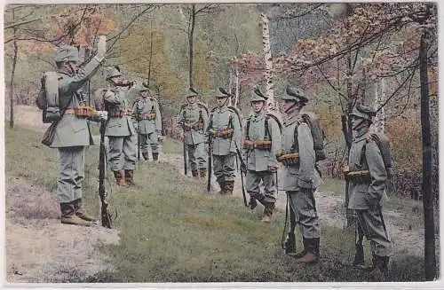 42321 Künstler Ak Kgl. Sächs. 2. Jäger-Bataillon No. 13 Felduniform 1914