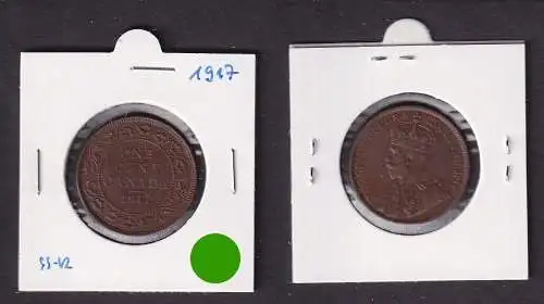 1 Cent Kupfer Münze Kanada Canada 1917 (159420)