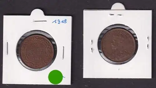 1 Cent Kupfer Münze Kanada Canada 1918 (159591)