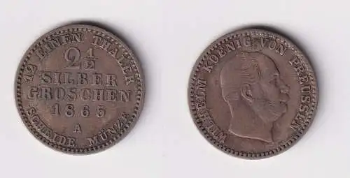 2 1/2 Silbergroschen Preussen Wilhelm I 1865 A ss (107219)