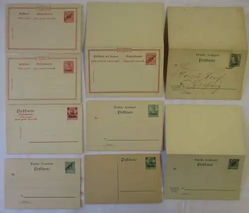 9 Ganzsachen Deutsche Kolonien China Reichspost (111346
