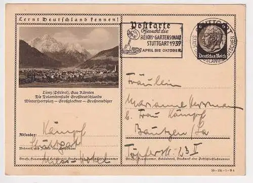 61883 Ganzsache Lernt Deutschland kennen! Lienz Osttirol Gau Kärnten 1939