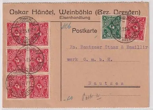 98984 Ak Geschäftspost Oskar Händel, Weinböhla (Bez. Dresden) Eisenhandlung 1923
