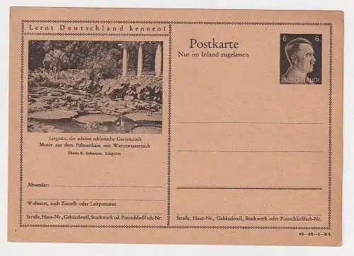 908507 Ganzsache Lernt Deutschland kennen! Liegnitz schles. Gartenstadt um 1935