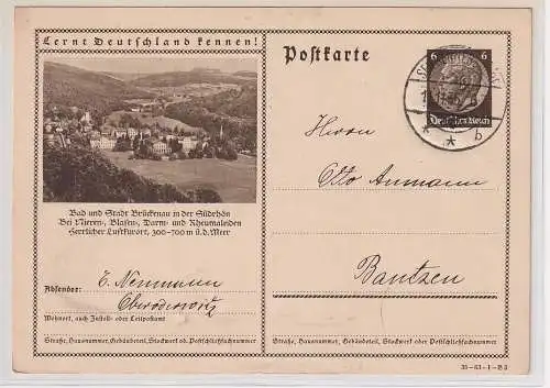 78910 Ganzsache Lernt Deutschland kennen! Bad und Stadt Brückenau Südrhön 1935