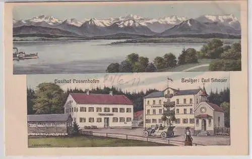 52554 Ak Gasthof "Zum Fischmeister" Possenhofen Besitzer Carl Schauer 1911