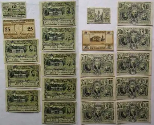 10 Banknoten Notgeld Stadt Sondershausen 1921 (168697)