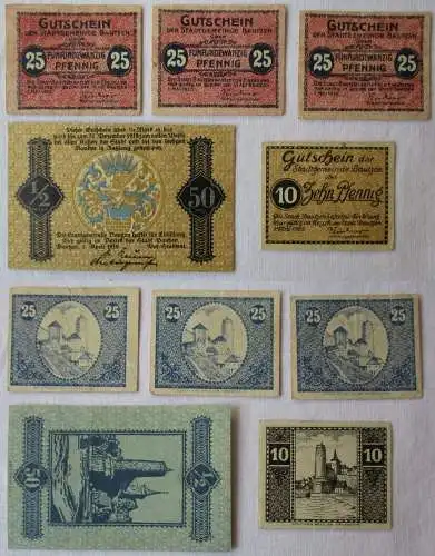 10 bis 50 Pf. Banknote Notgeld Stadtgemeinde Bautzen 1918/1920 (165572)