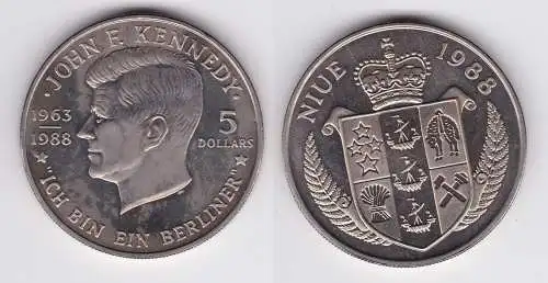5 Dollar Nickel Münze Niue 1988 John F. Kennedy (119458)