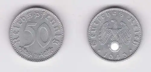 50 Pfennig Aluminium Münze 3.Reich 1943 B, Jäger 318 (134858)