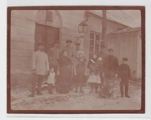 57490 Foto Soldaten und Bauern bei Probesk im 1.Weltkrieg 1914