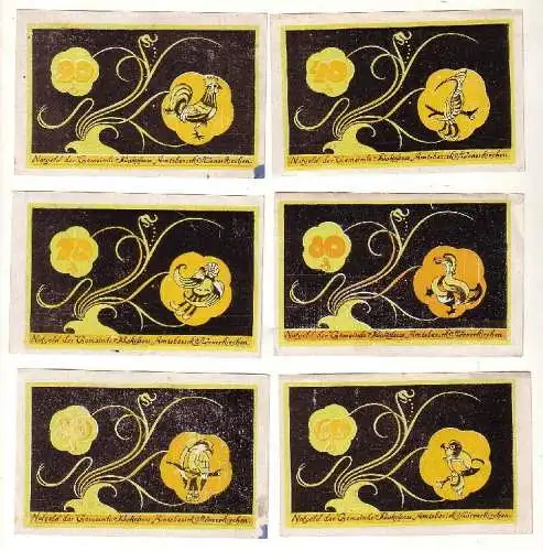 6 Banknoten Notgeld Gemeinde Bokelsess o.D. (1921) (116710)