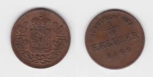 1/4 Kreuzer Kupfer Münze Schwarzburg-Rudolstadt 1866 (130199)