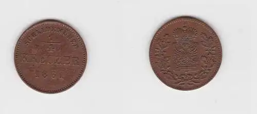 1/4 Kreuzer Kupfer Münze Schwarzburg-Rudolstadt 1861 (132753)