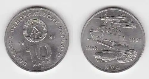 DDR Gedenk Münze 10 Mark 25 Jahre Nationale Volksarmee NVA 1981 (130040)