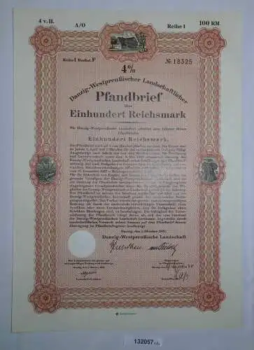 100 Reichsmark Pfandbrief Danzig-Westpreußische Landschaft Okt. 1941 (132057)