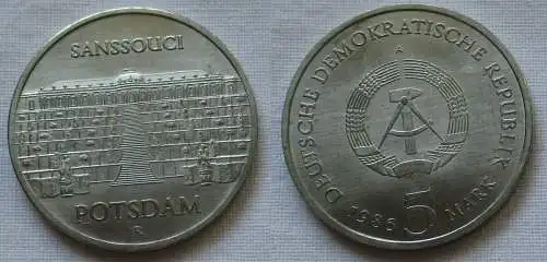 DDR Gedenk Münze 5 Mark Potsdam Sanssouci 1986 Stempelglanz (143306)