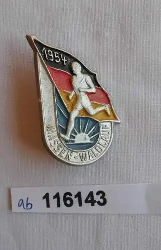altes DDR Blech Abzeichen Sport Massen Waldlauf 1954 (116143)
